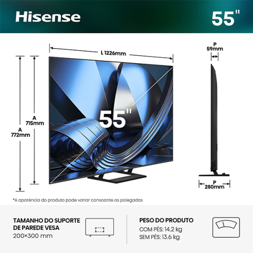 MINI LED HISENSE - 55U7SE
